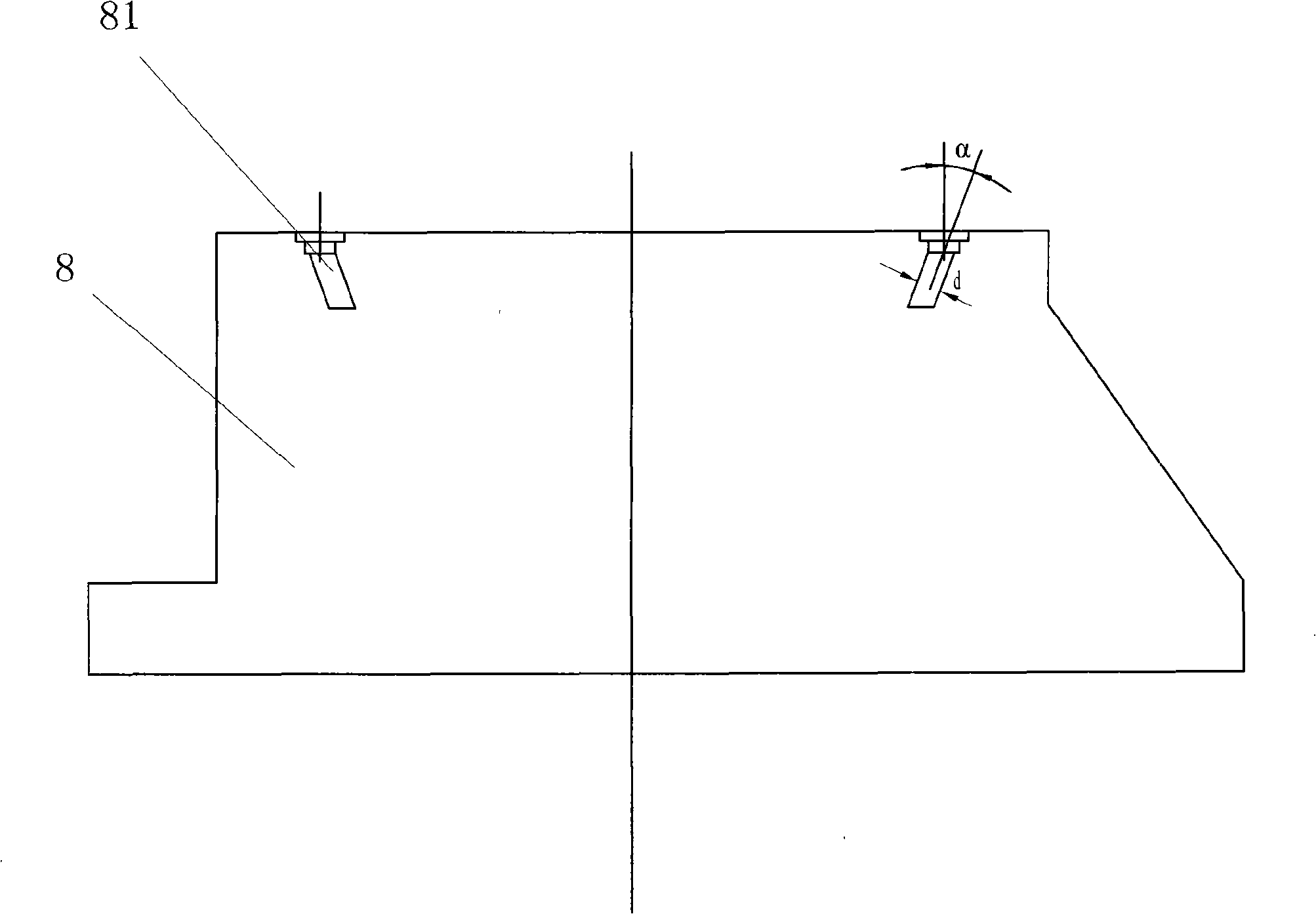 Diesel engine cylinder cover slant hole processing device