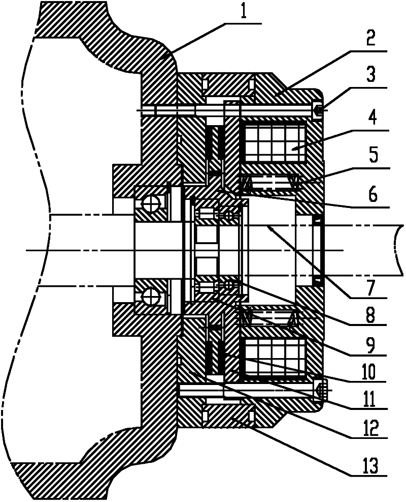 Unidirectionally-braking electromagnetic safety brake