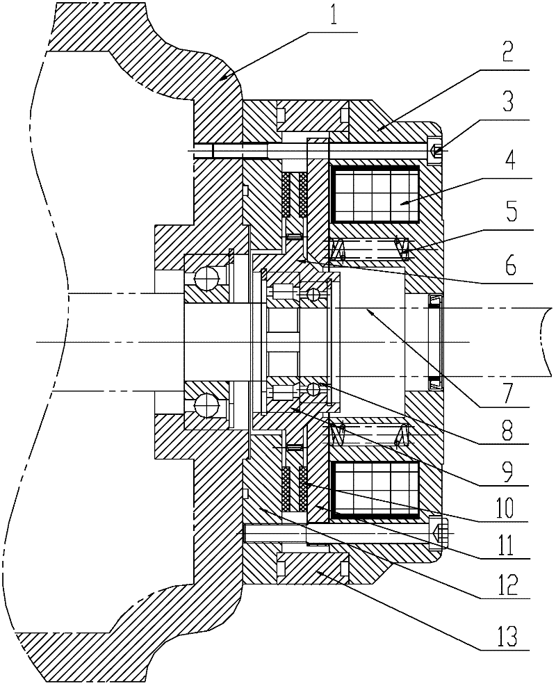 Unidirectionally-braking electromagnetic safety brake