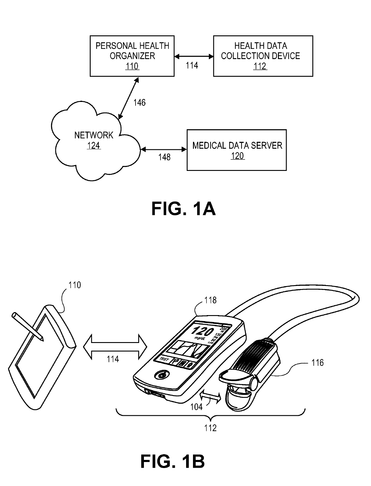 Personal digital assistant or organizer for monitoring glucose levels