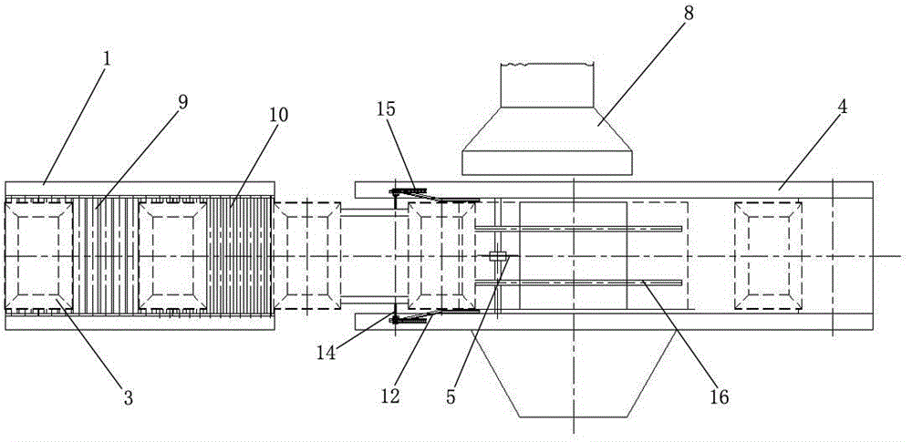 Automatic and continuous bag-breaking and unloading device