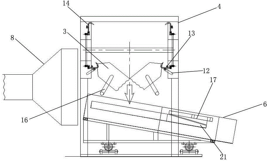 Automatic and continuous bag-breaking and unloading device