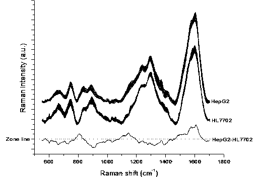 Method for distinguishing cancer cells through surface enhanced Raman spectroscopy