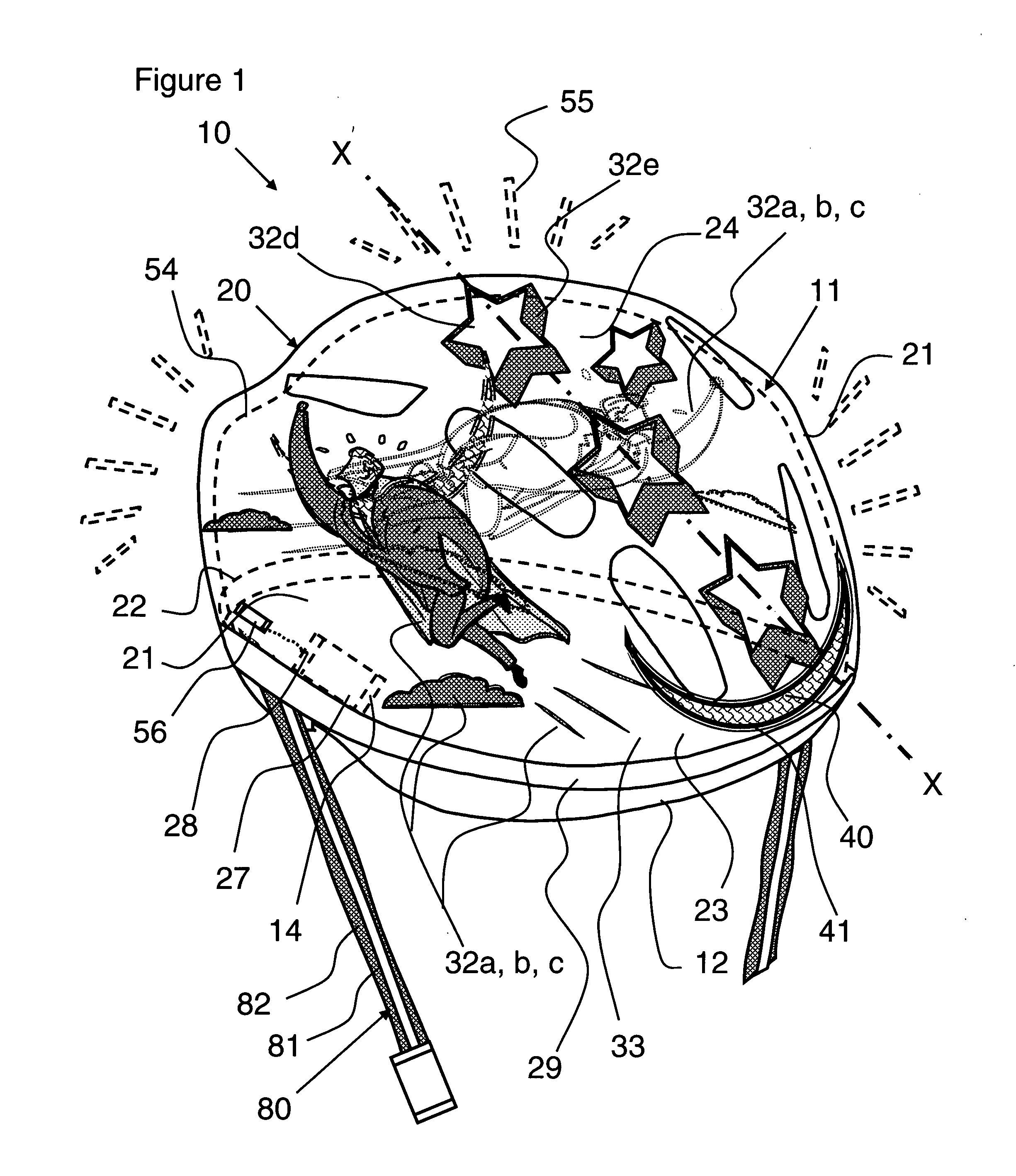 Omnidirectionally illuminated helmet