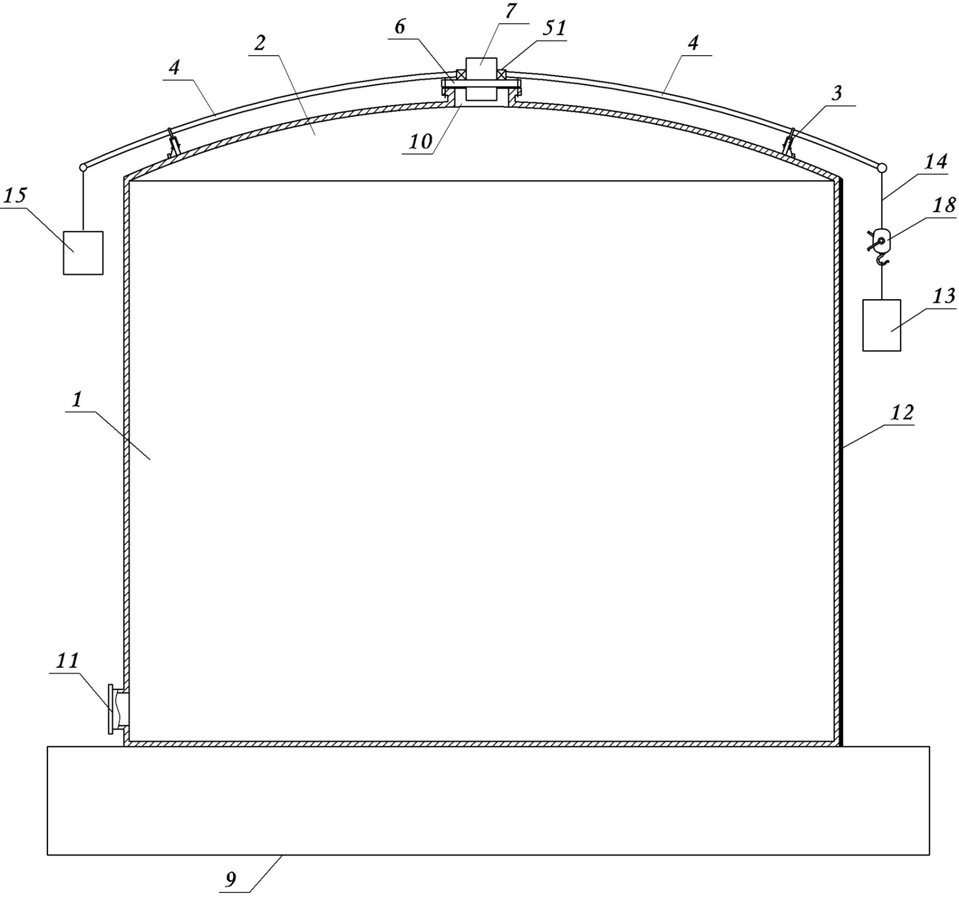 Quick construction hanging bracket for external wall of large storage tank