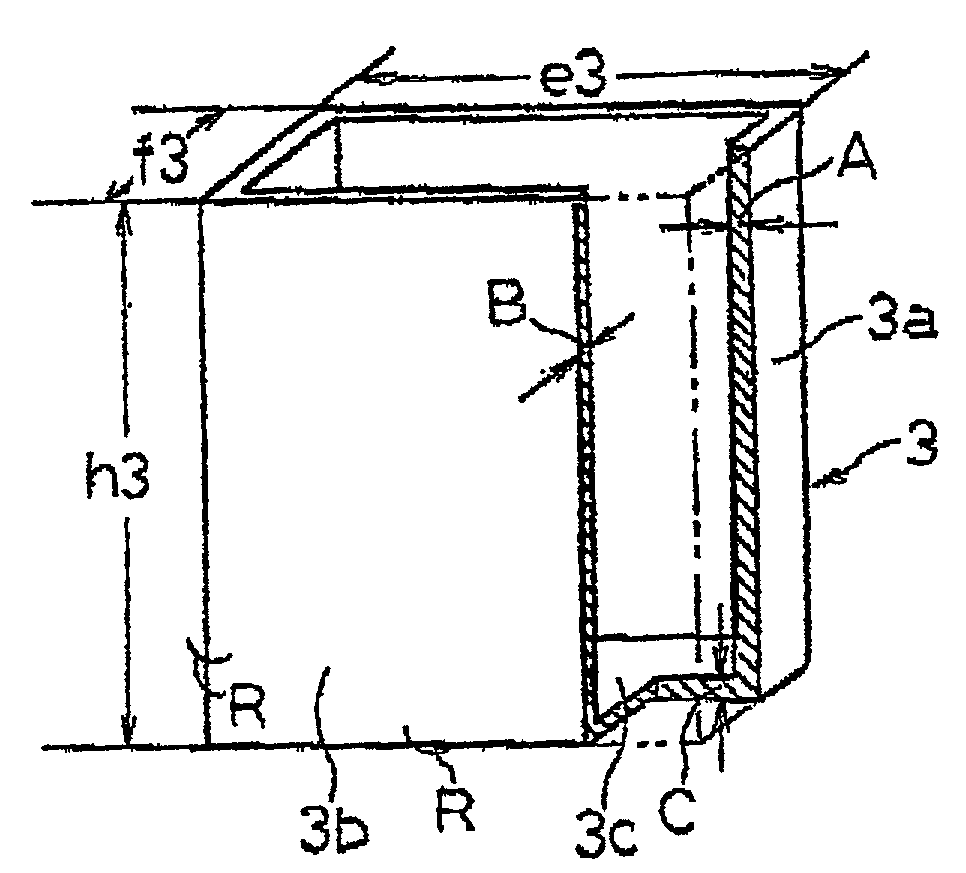 Square cell container and method of manufacturing the cell container