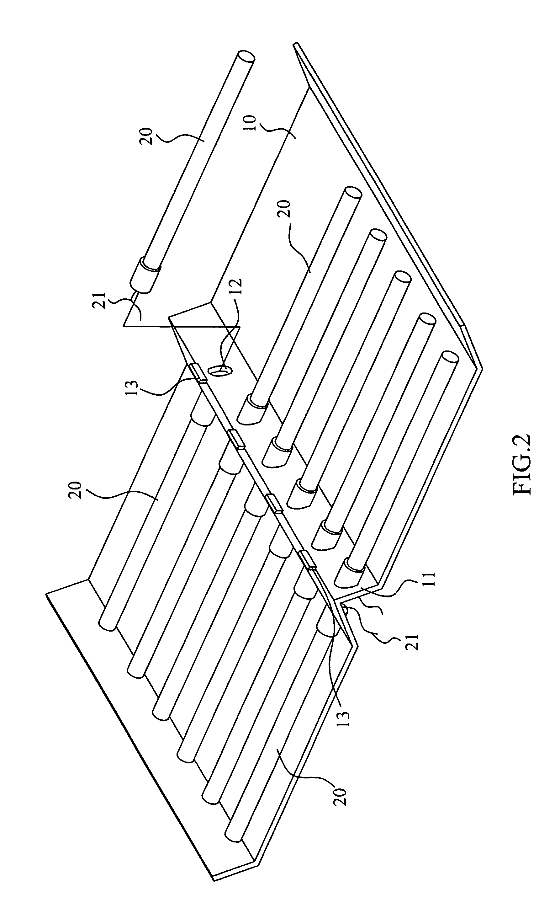 Fluorescent tubes in orthogonal array backlight module