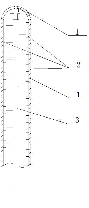 Multi-point pressure testing tube and use method thereof