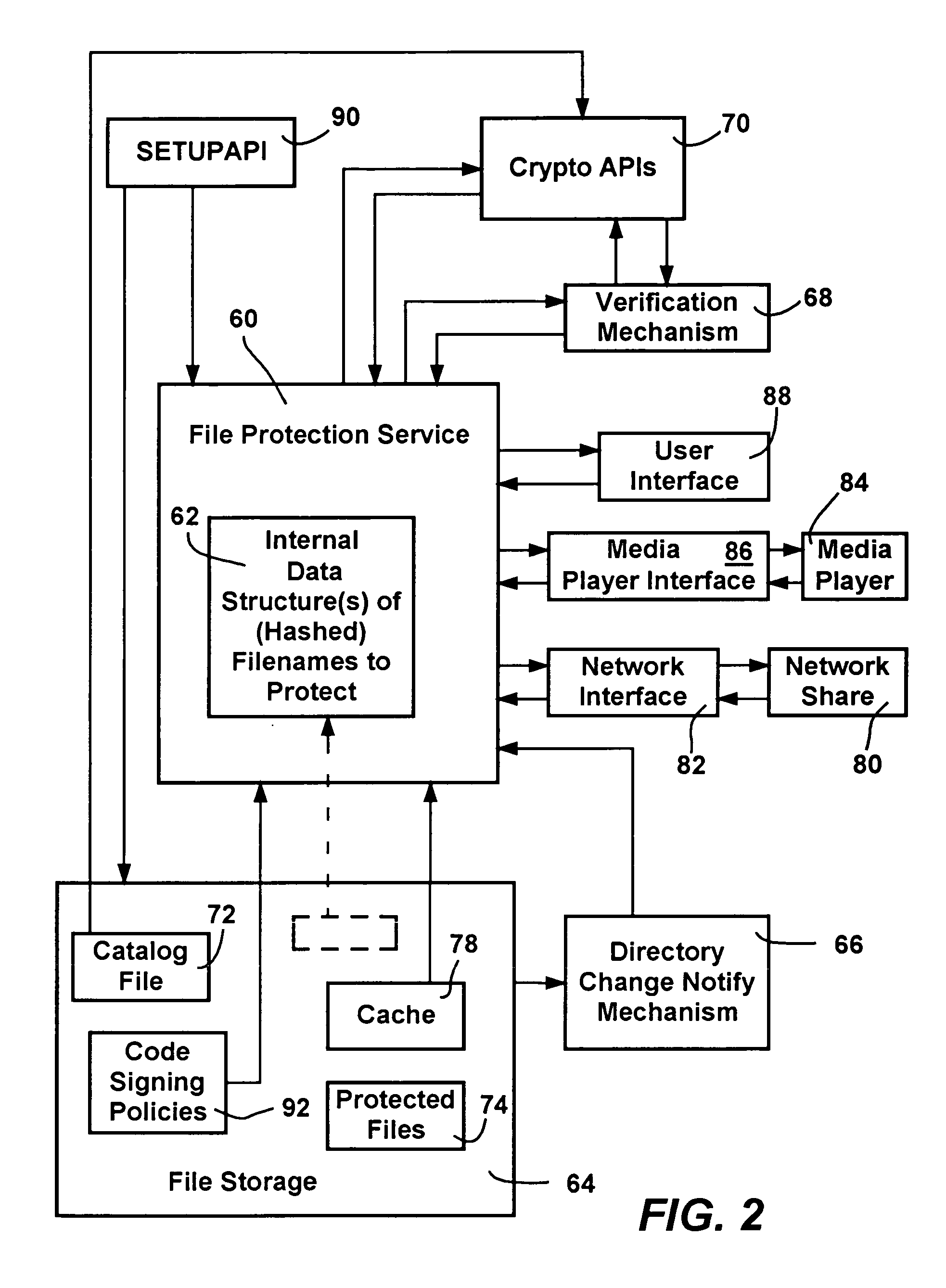 File protection service for a computer system