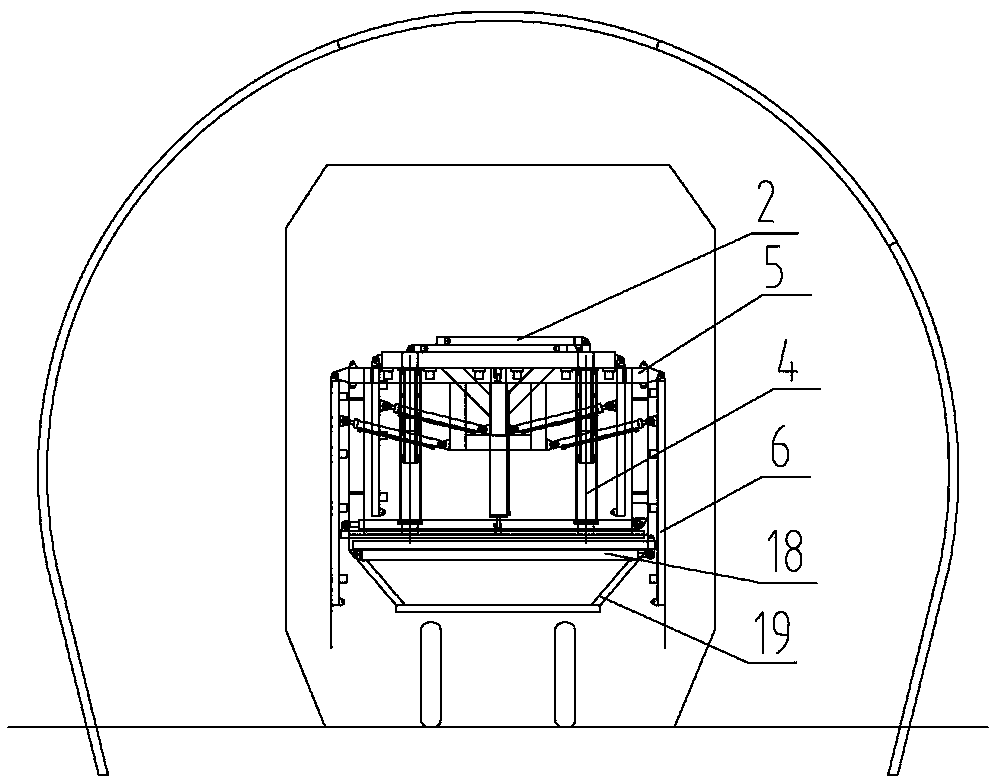 Tunnel vehicle-mounted folding multi-function workbench