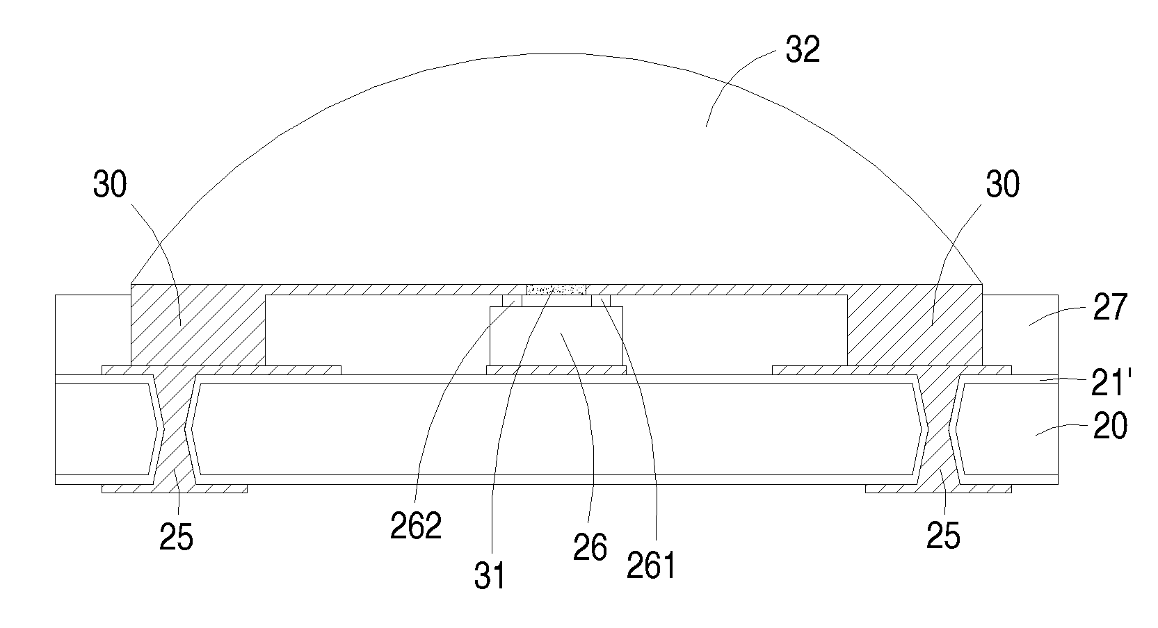 LED package structure and packaging method thereof