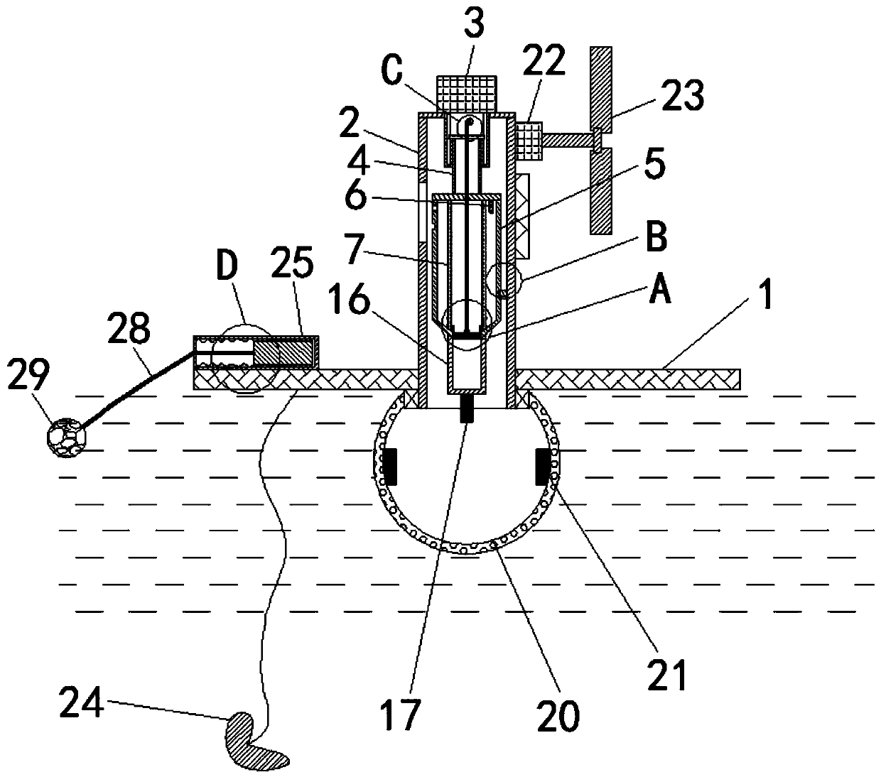 Automatic feeding device for fish farming