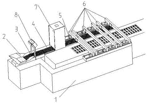 Robot sausage placing machine for multiple sausages