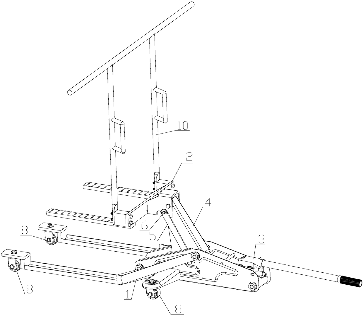 A jack for mounting car tires