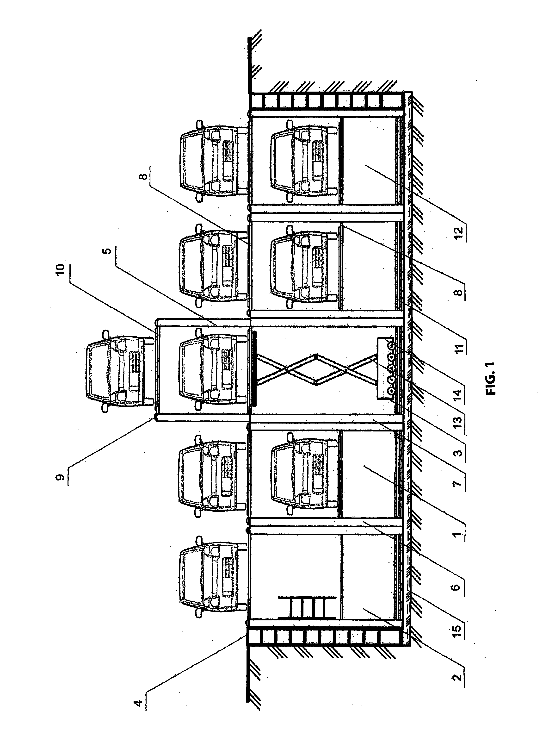 Modular multistorey robotized car park