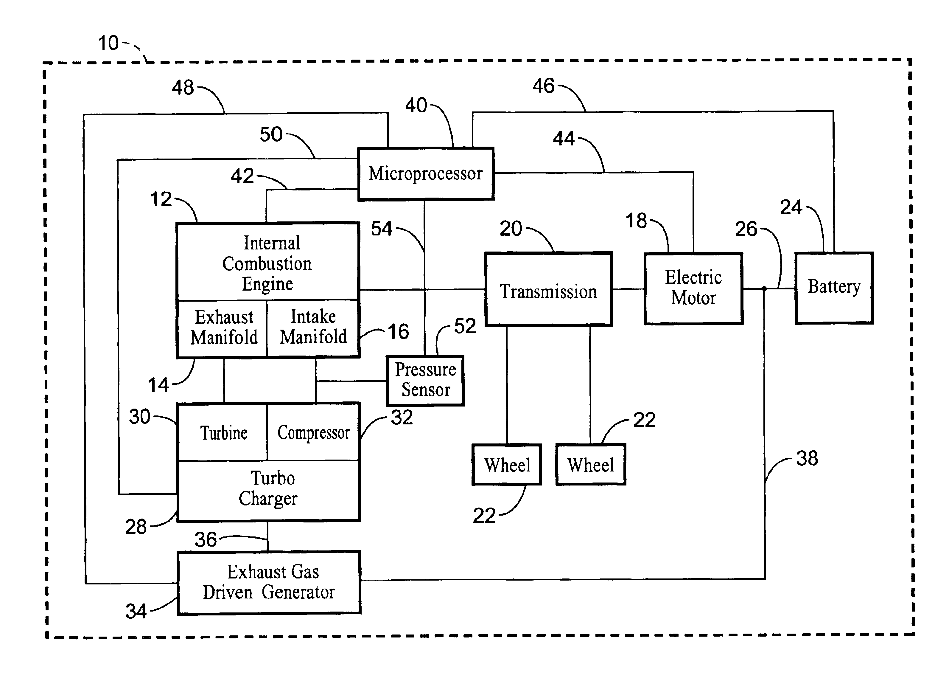 Exhaust gas driven generation of electric power and altitude compensation in vehicles including hybrid electric vehicles