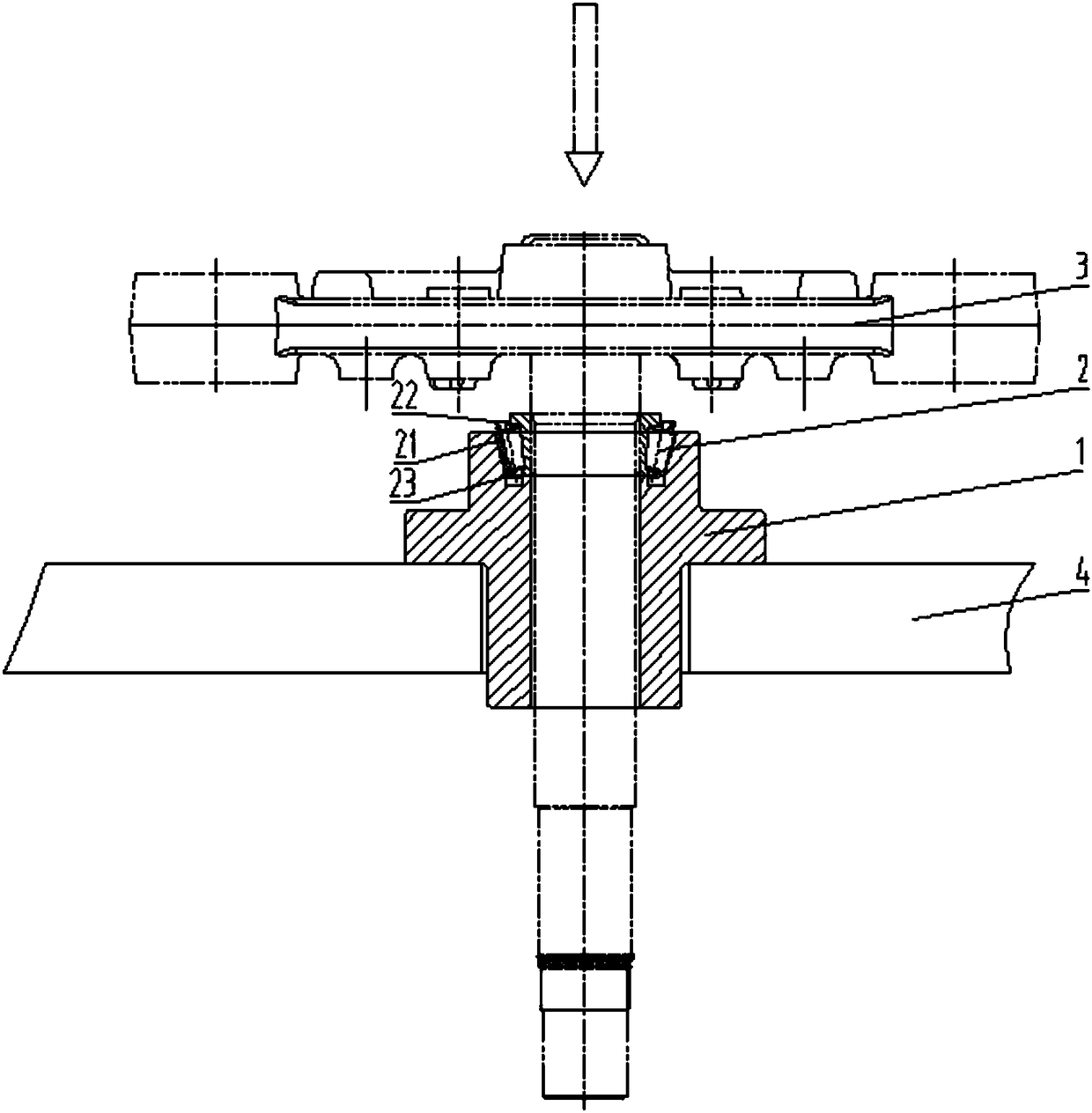 Taper bearing press-fitting fixture and bearing press-fitting fixture for vehicle steering column