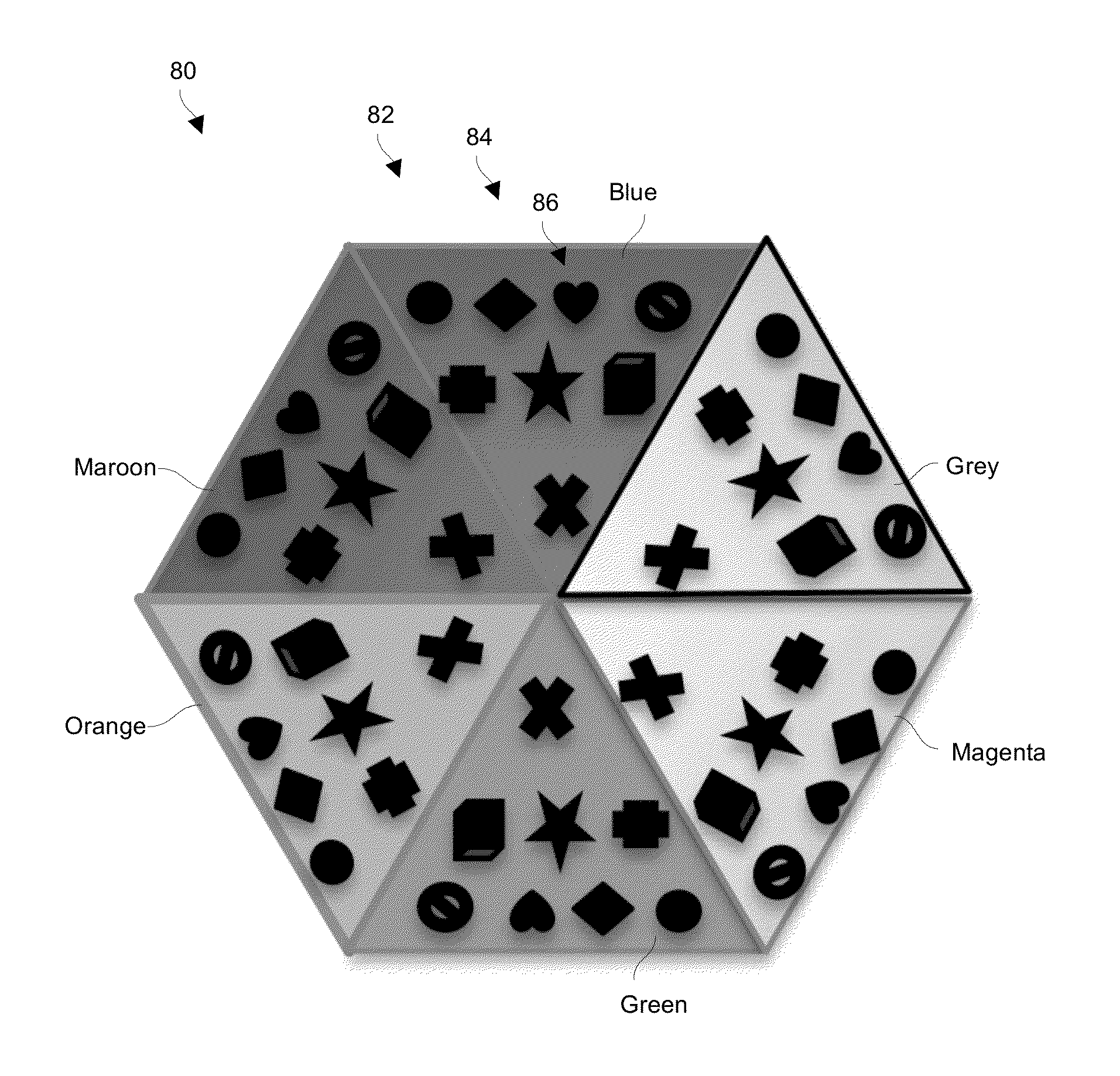 Authentication using color-shape pairings