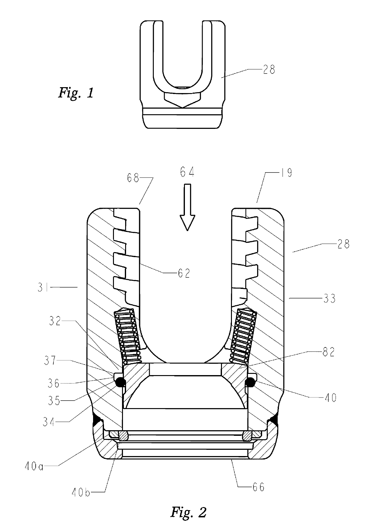 Spring clip bottom loading polyaxial ball and socket fastener