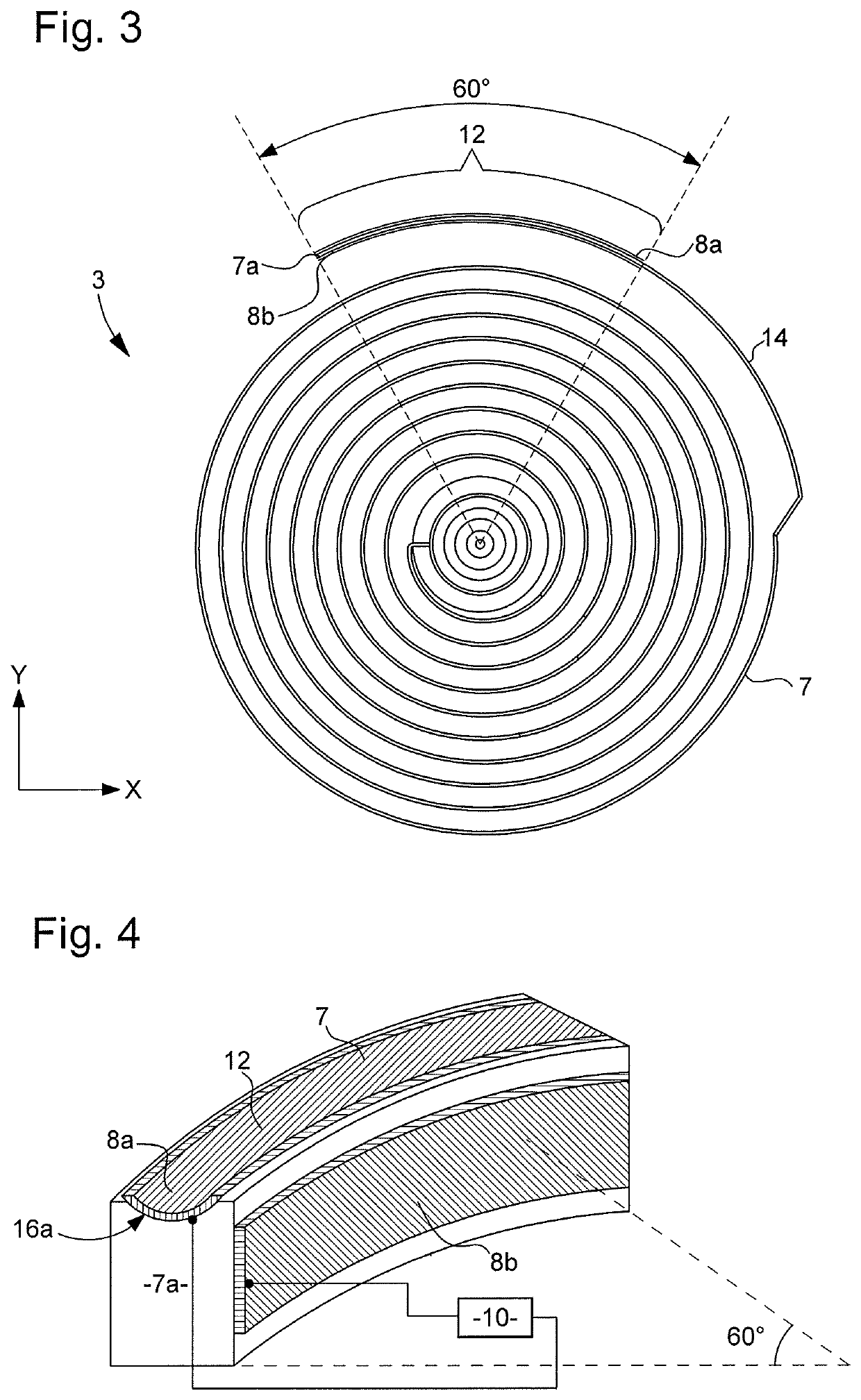 Piezoelectric element for an automatic frequency control circuit, oscillating mechanical system and device comprising the same