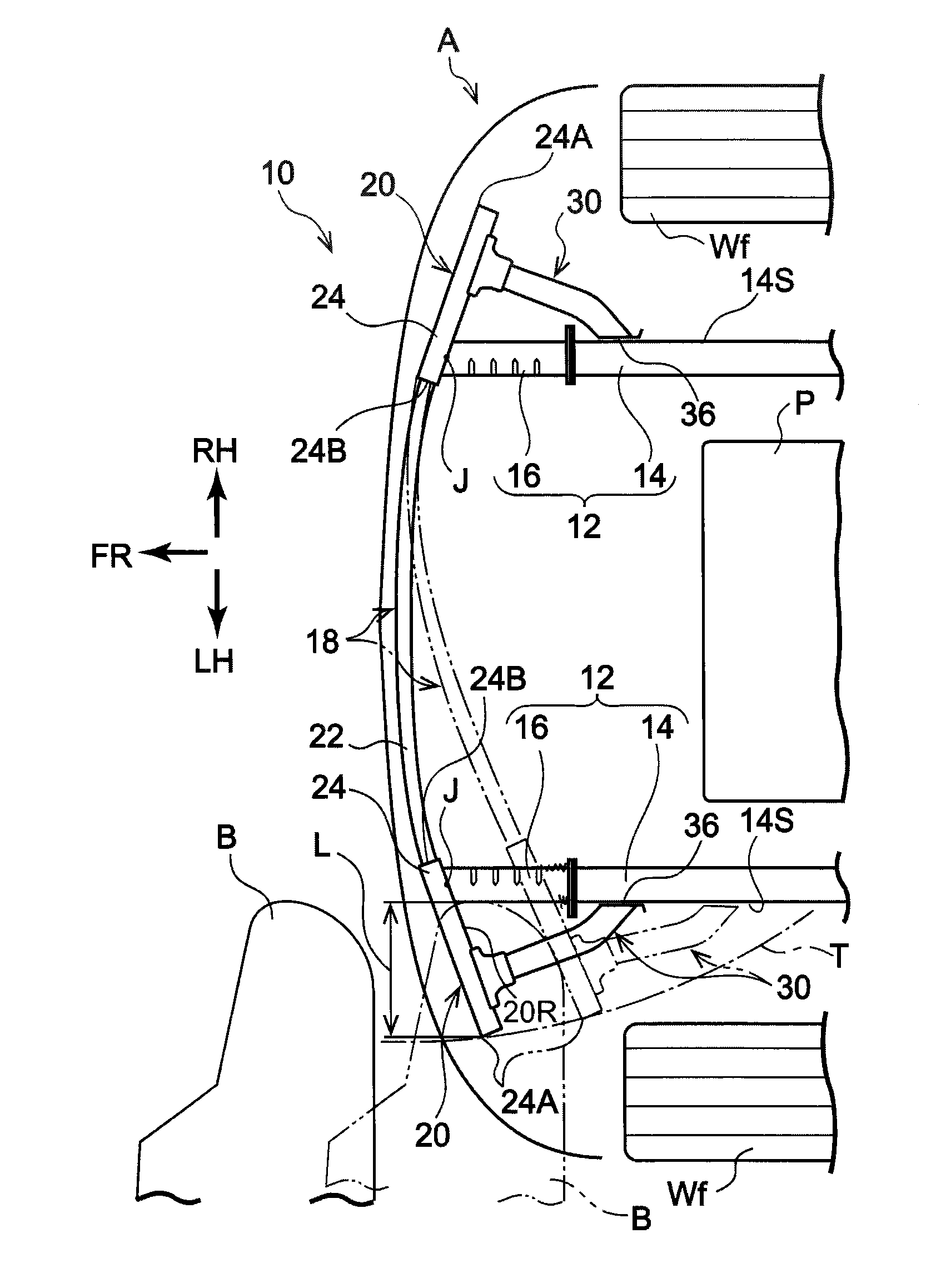 Vehicle body end section structure