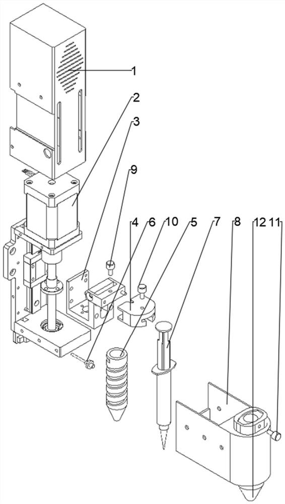 Temperature control direct-writing nozzle of biological printer