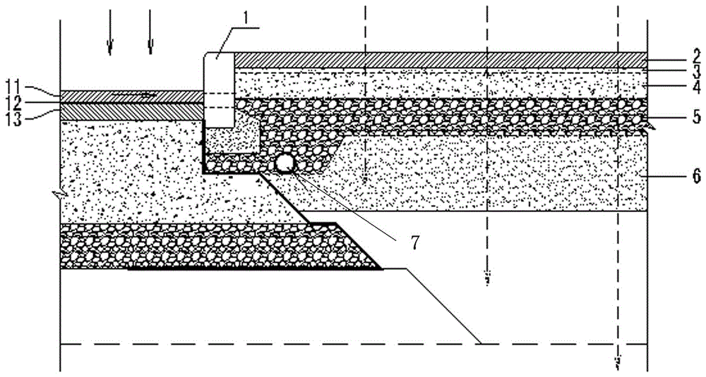 A road pavement drainage method and its drainage structure system