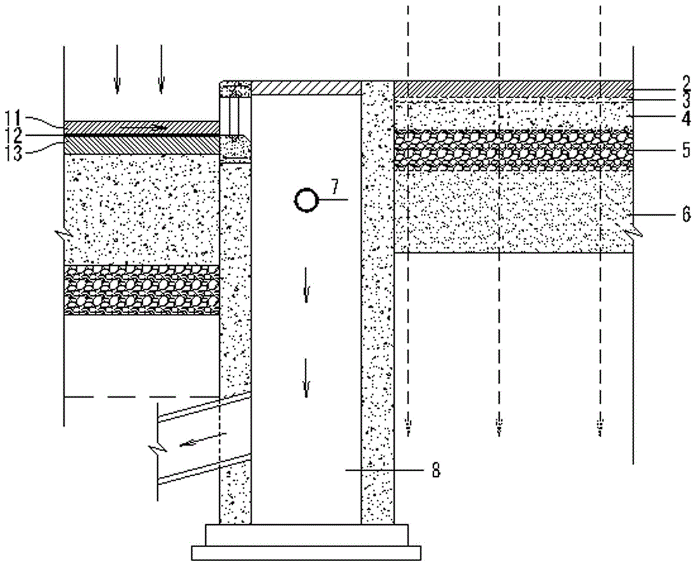 A road pavement drainage method and its drainage structure system