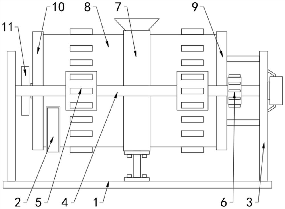 Bean product processing stirring device facilitating discharging