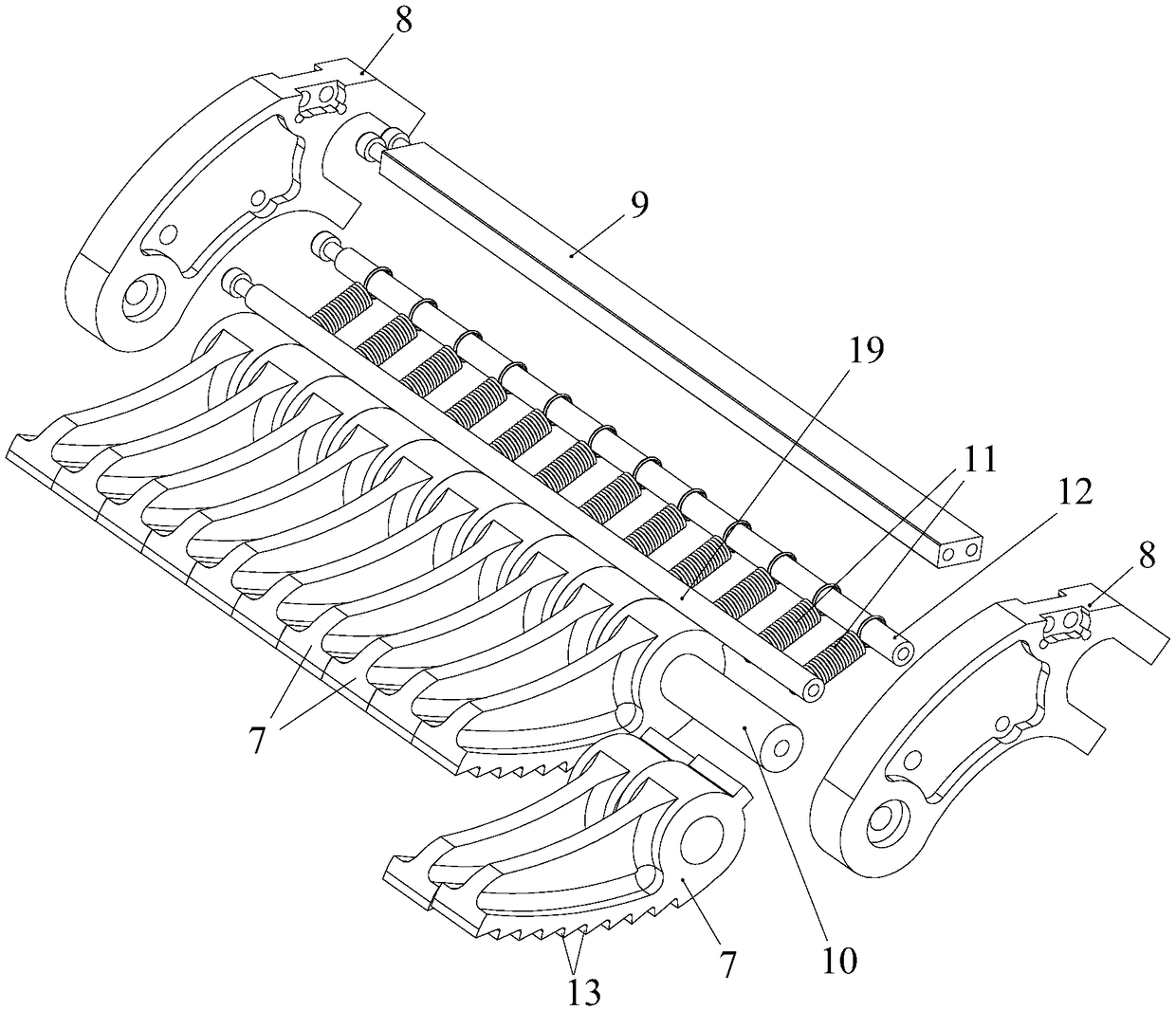 Grabbing mechanism used for sectional material traction and grabbing method thereof