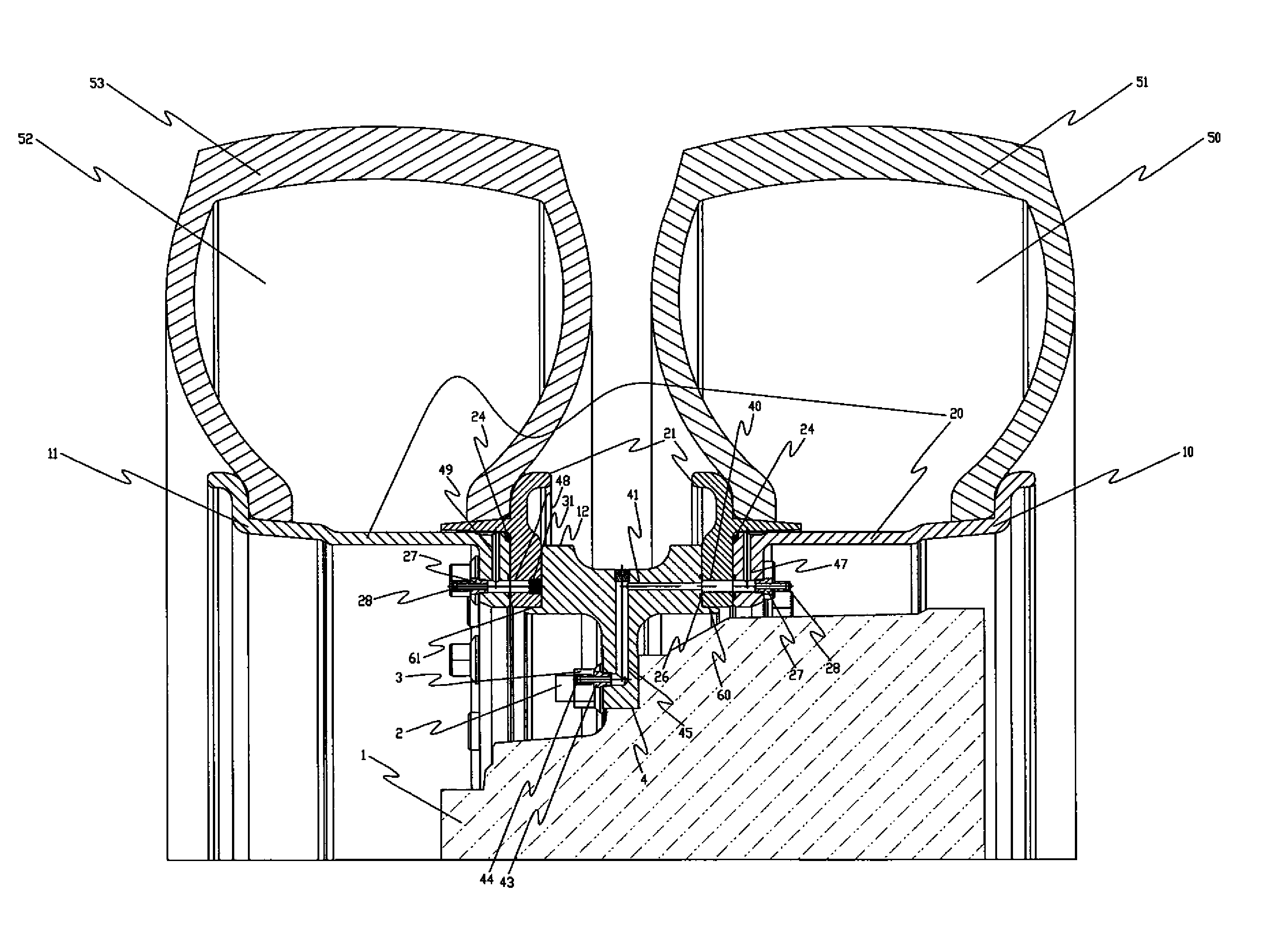 Dual wheels with common hub adapter