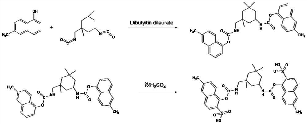 Sulfonated naphthol bola-type surfactant for heavy oil reservoir flooding and its synthesis method and application