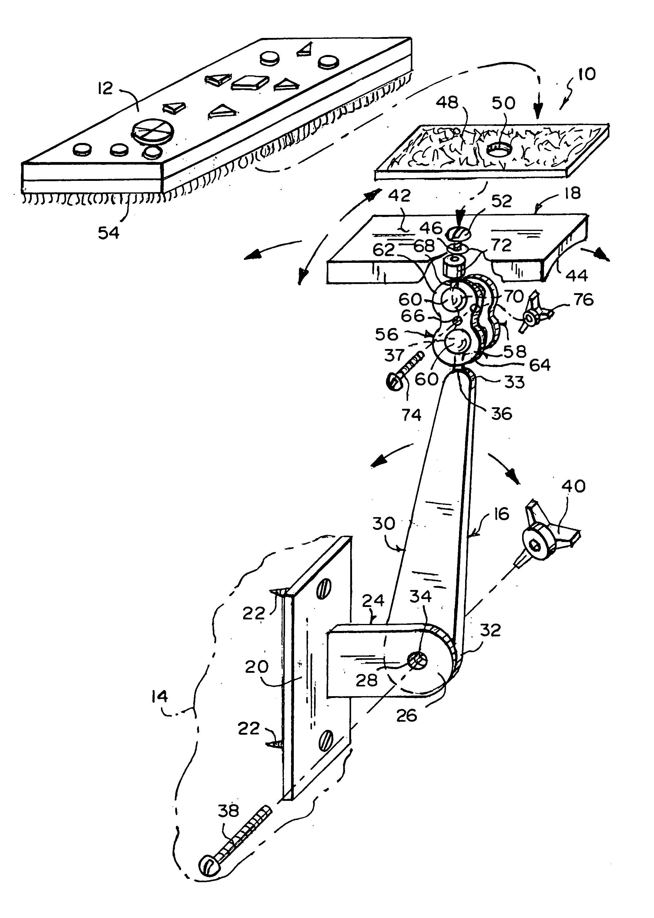 Holder for attaching a remote control to a piece of furniture