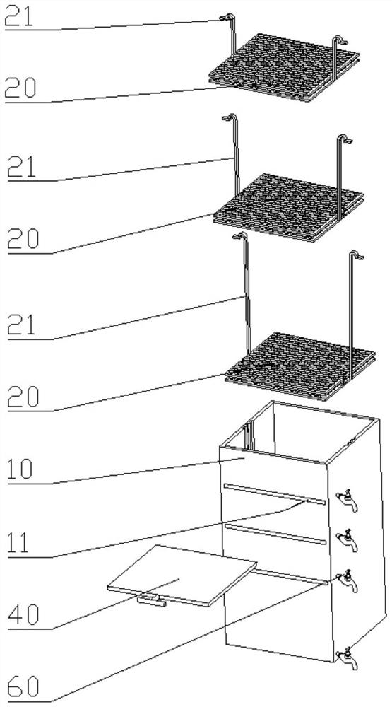 Hydroponic potted bucket for analyzing the effect of warming on the distribution of wheat roots