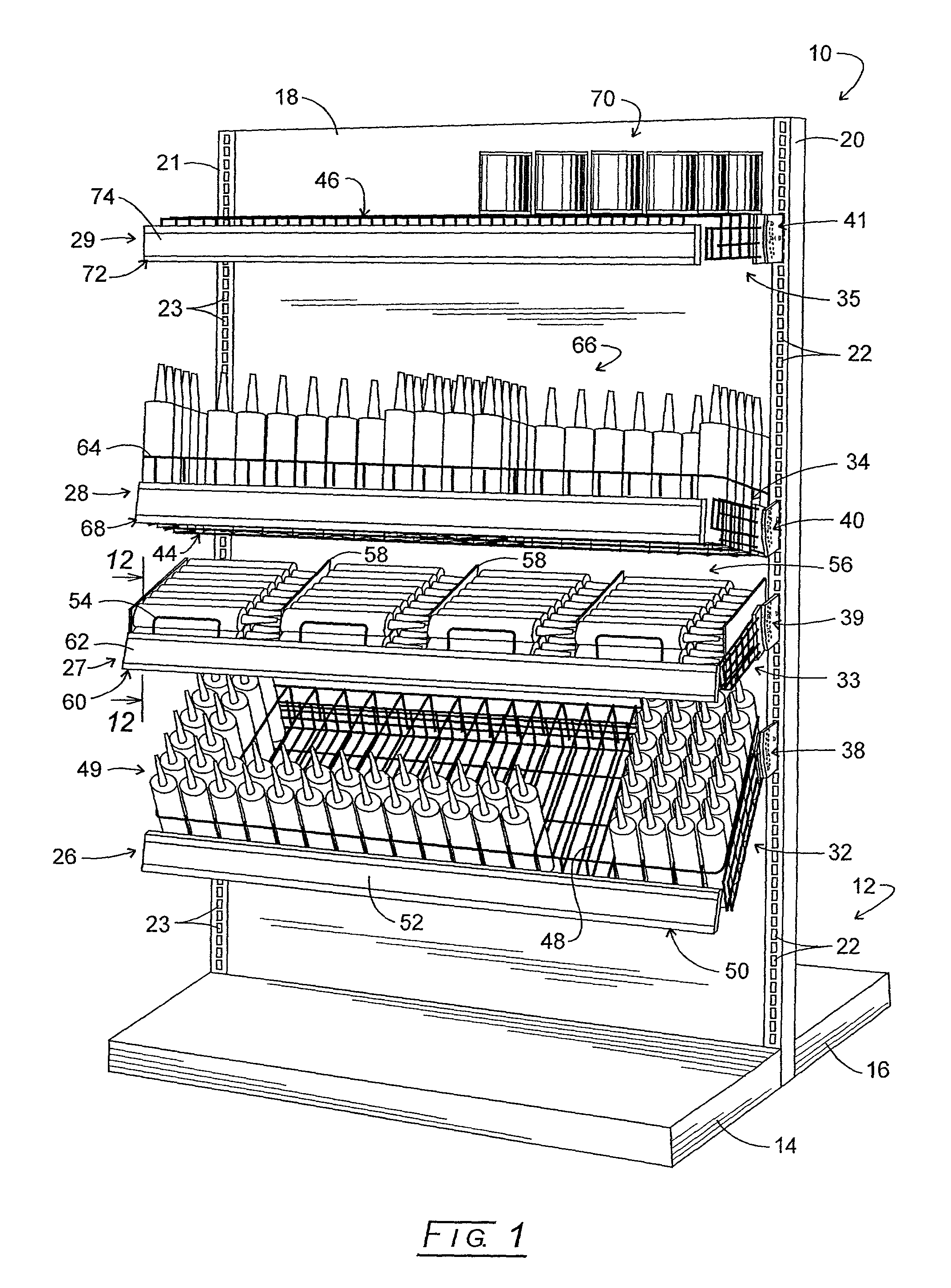 Open frame shelf assembly