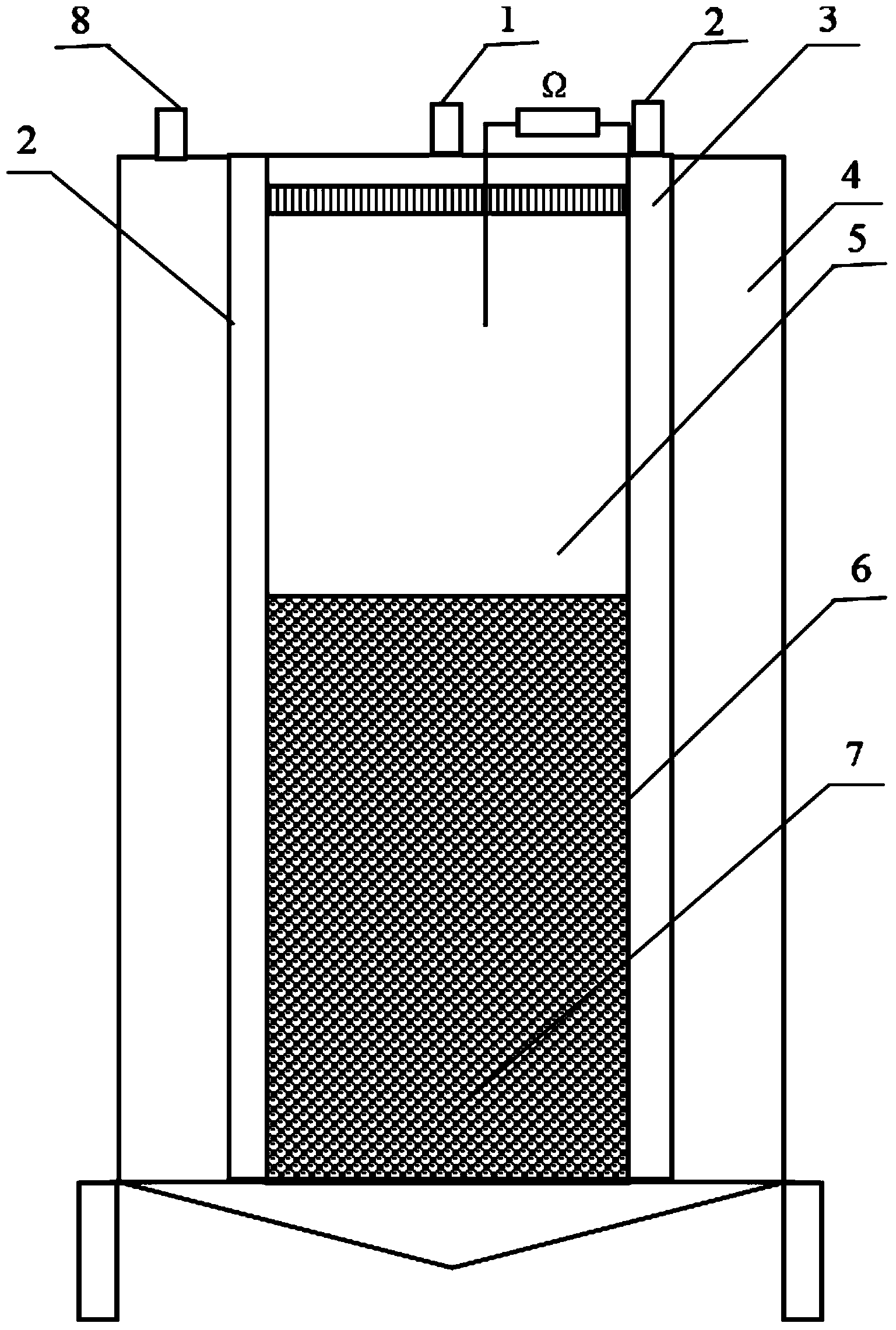 Water treating device for photosynthetic biological coupling bioelectrochemical membrane bioreactor