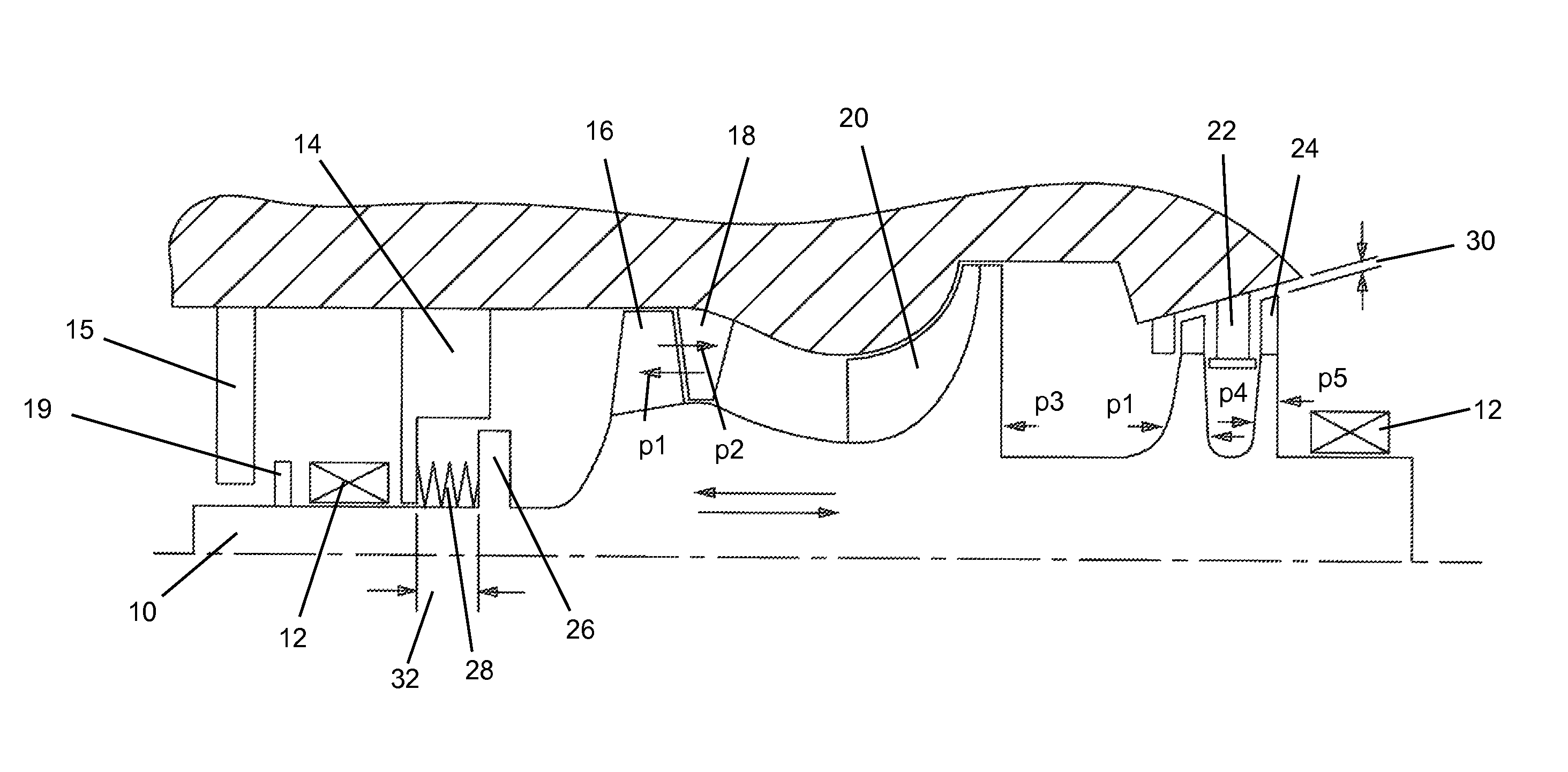 Rotor thrust balance activated tip clearance control system