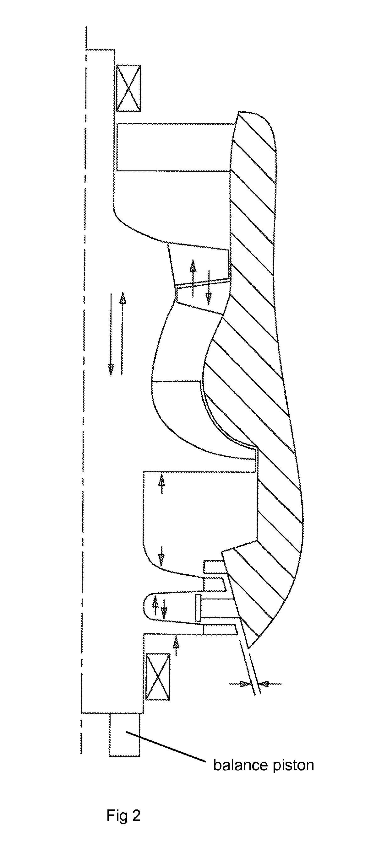 Rotor thrust balance activated tip clearance control system