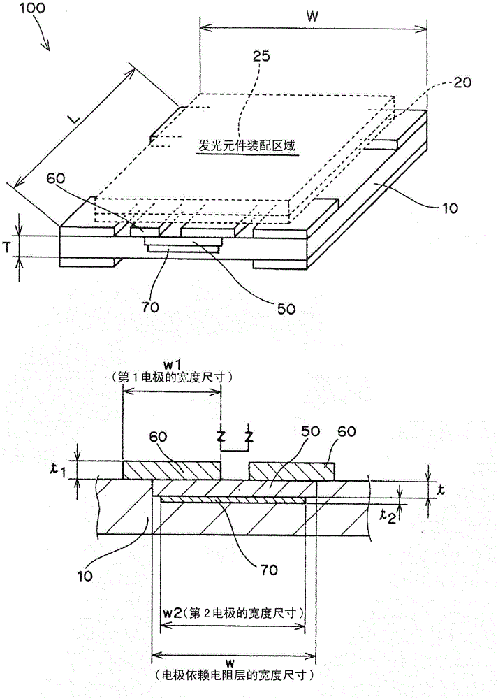 Substrate for light-emitting element, manufacturing method thereof, and light-emitting device
