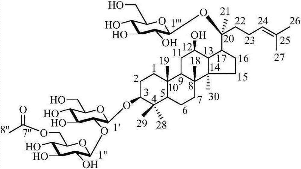 A kind of acetyl ginsenoside rd and preparation method thereof