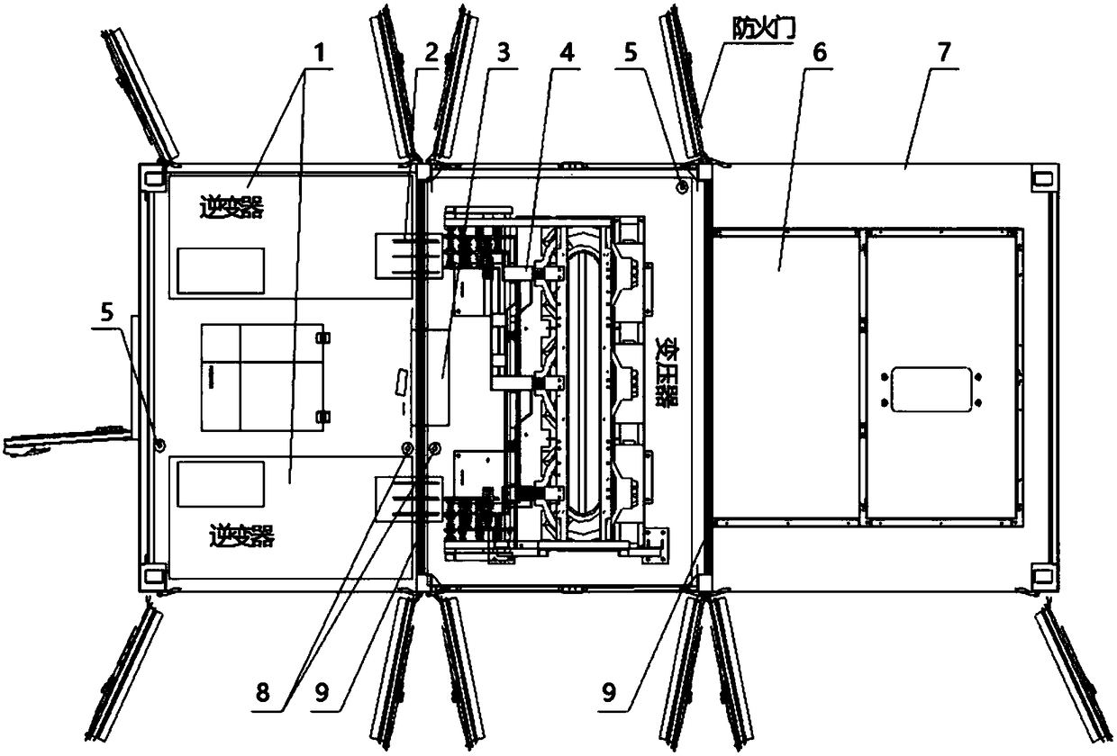 Photovoltaic pre-assembled transformer substation apparatus