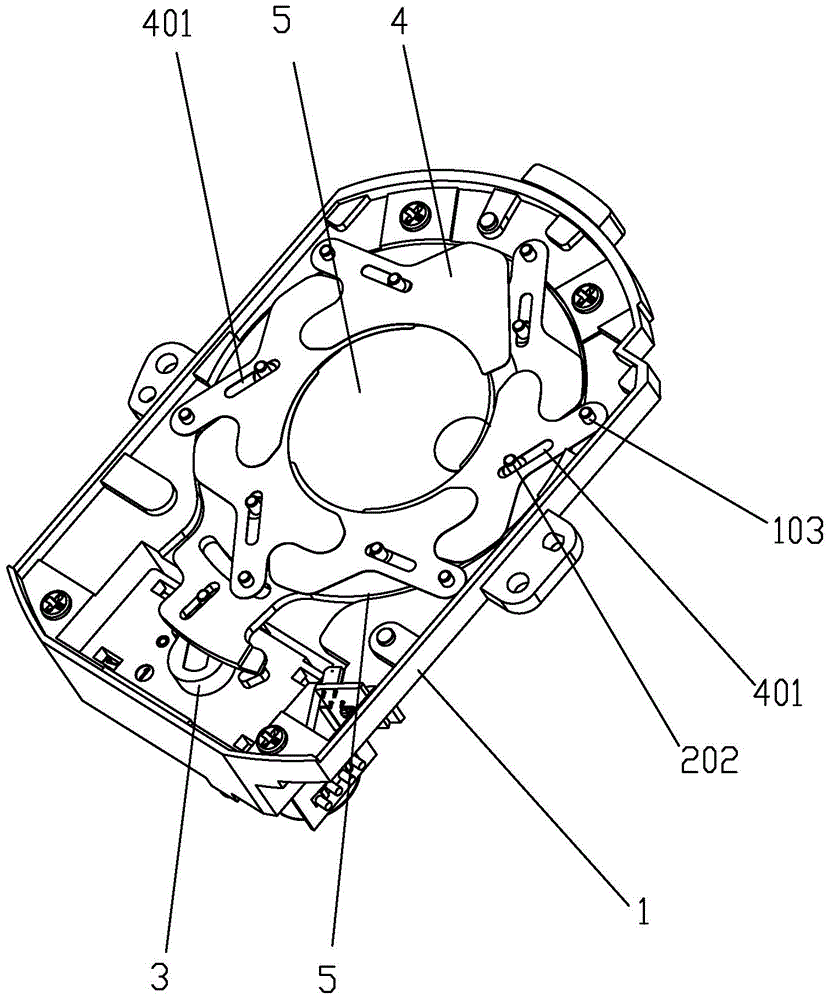 A stepping aperture device with a photoelectric detection device