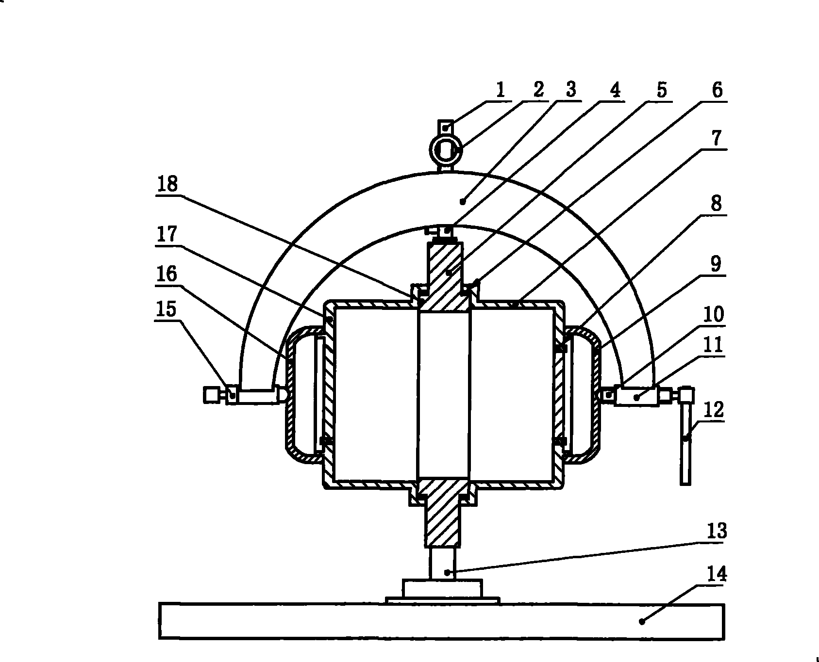 Seal and bulge test device of shell of gas flow meter