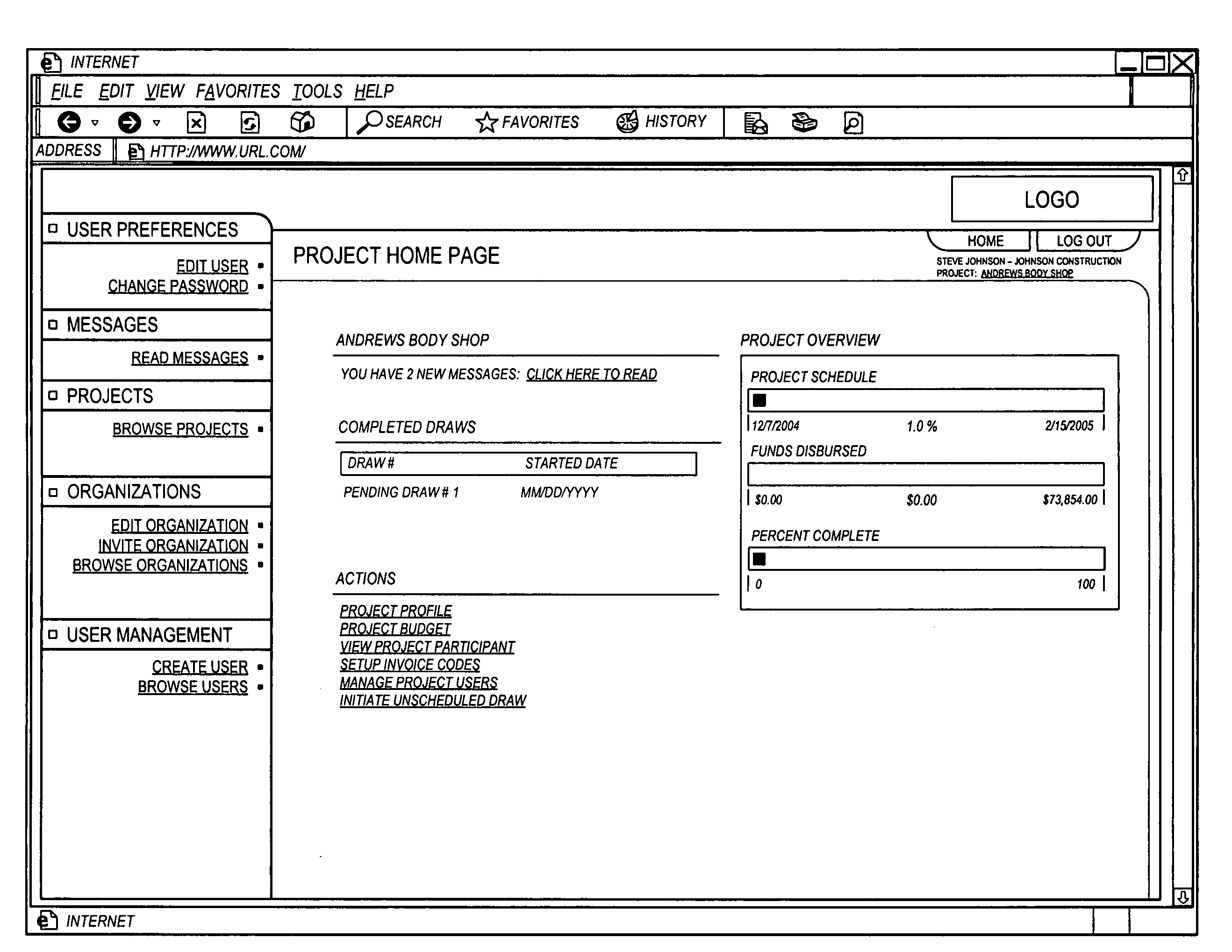 Construction payment management system and method with graphical user interface features