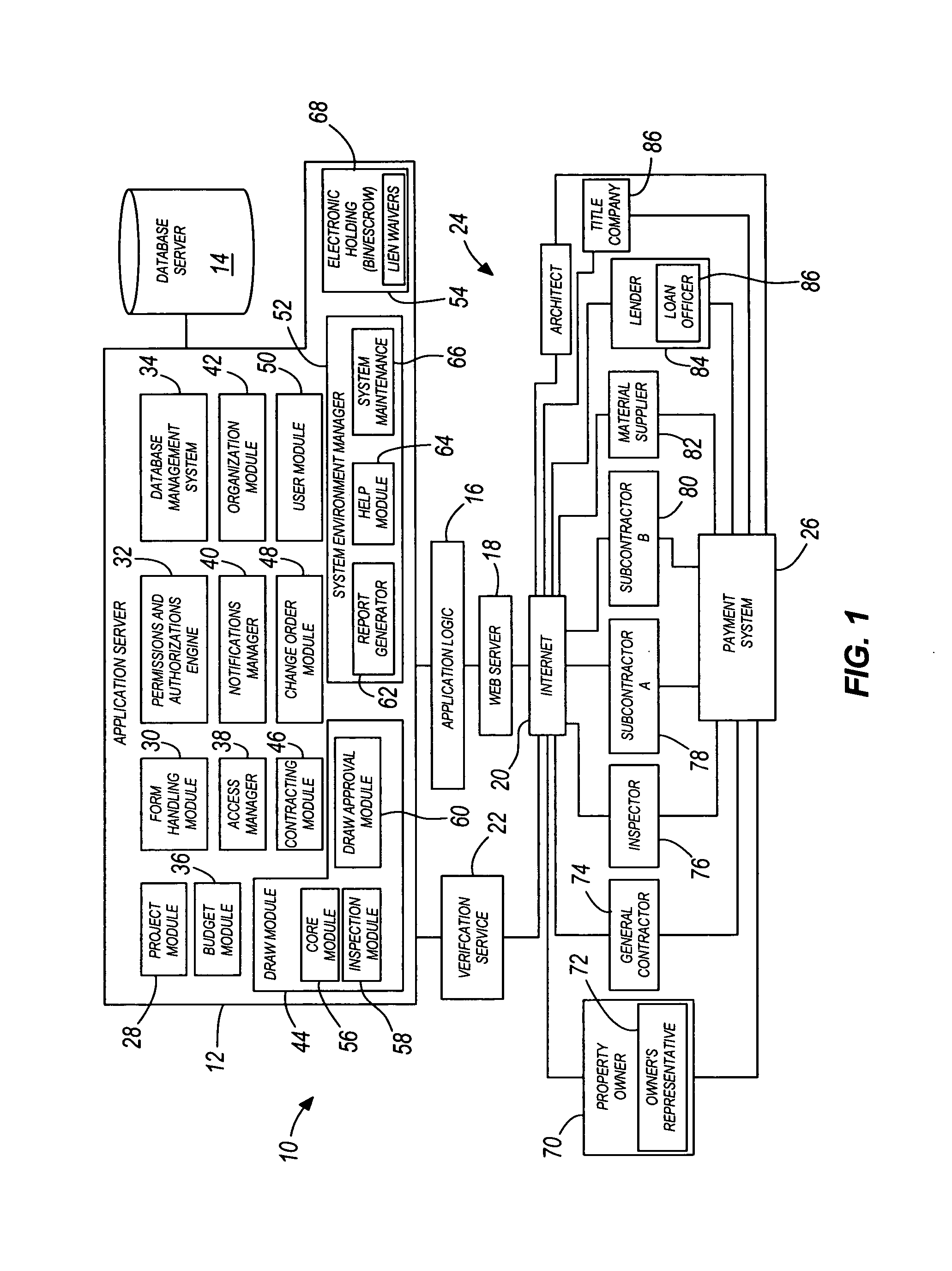 Construction payment management system and method with graphical user interface features