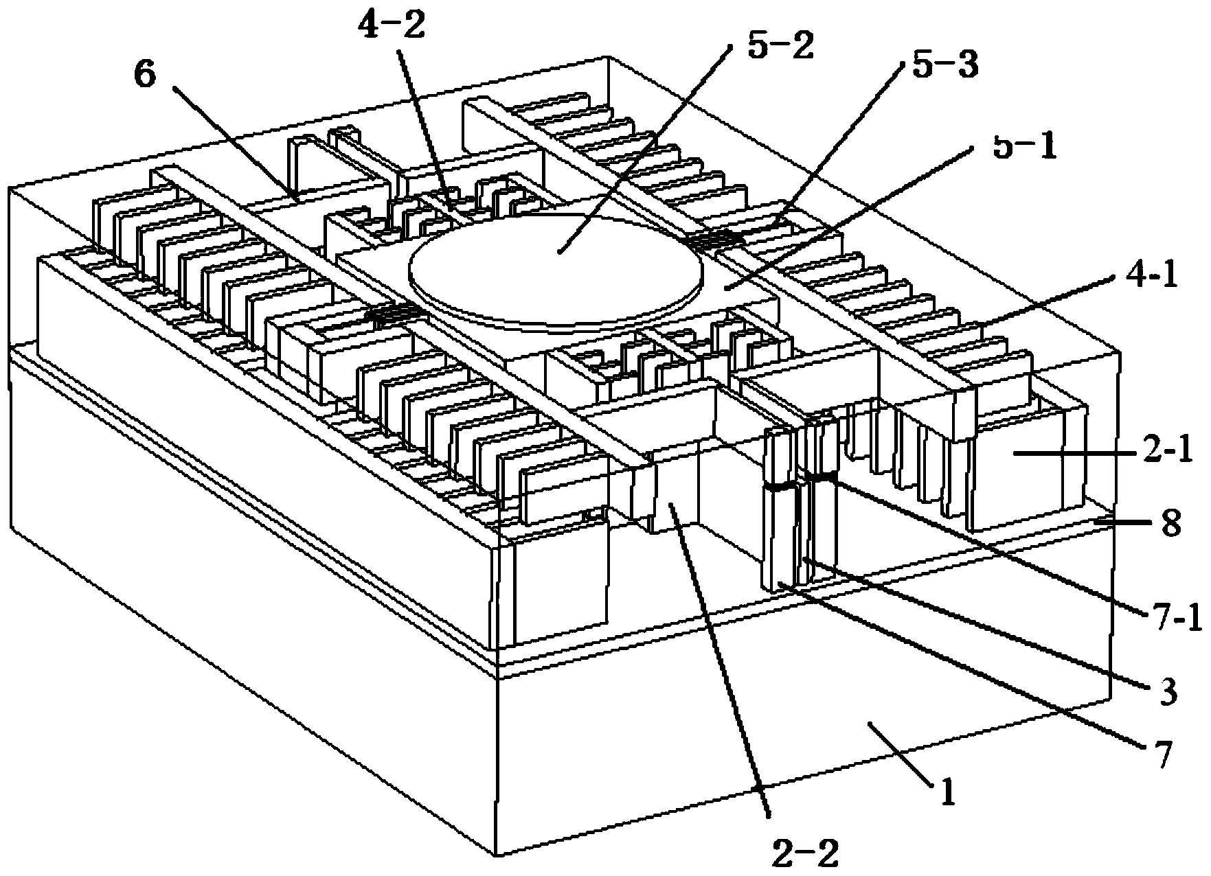 Two-dimensional scanning micromirror of electrostatic drive microelectromechanical system