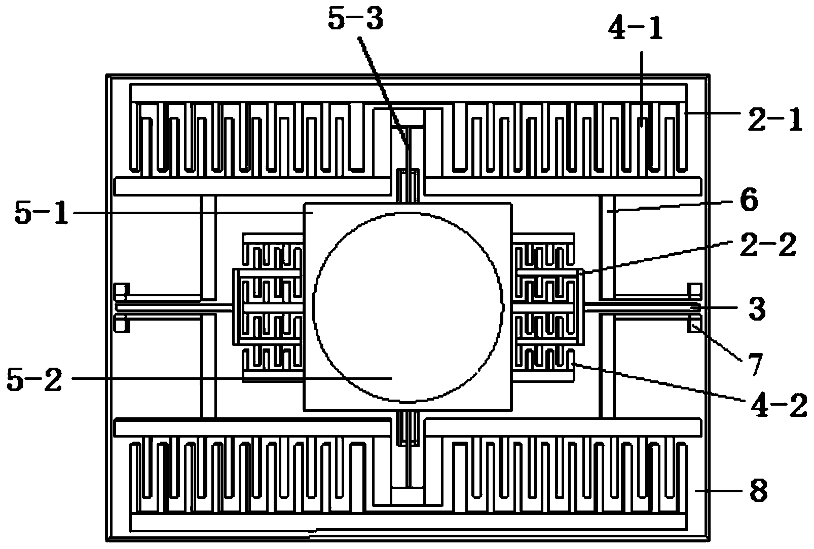 Two-dimensional scanning micromirror of electrostatic drive microelectromechanical system