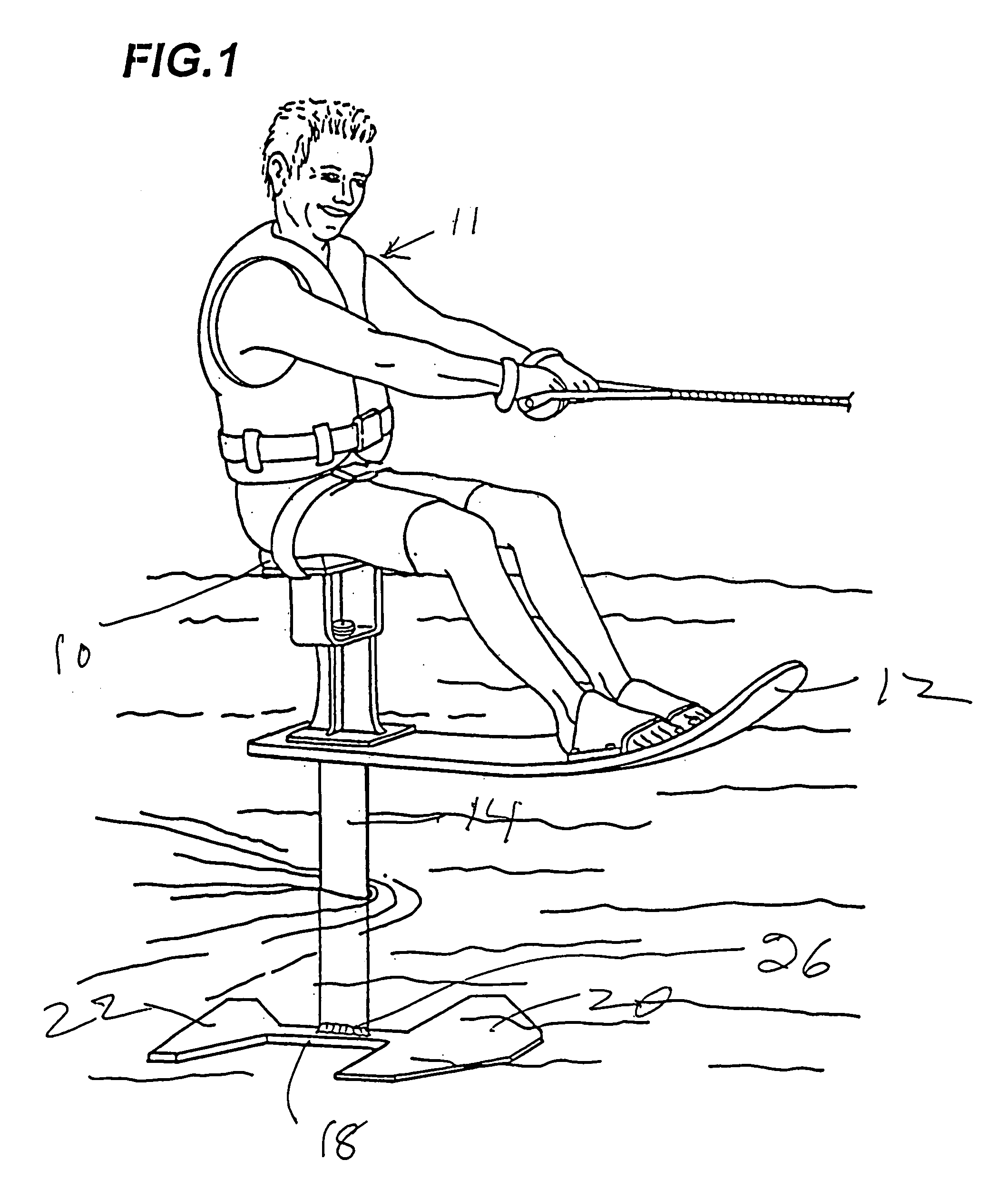 Extruded strut, fuselage and front wing assembly for towable hydrofoil