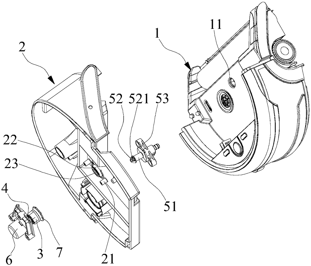 Outflow valve structure and floor scrubber