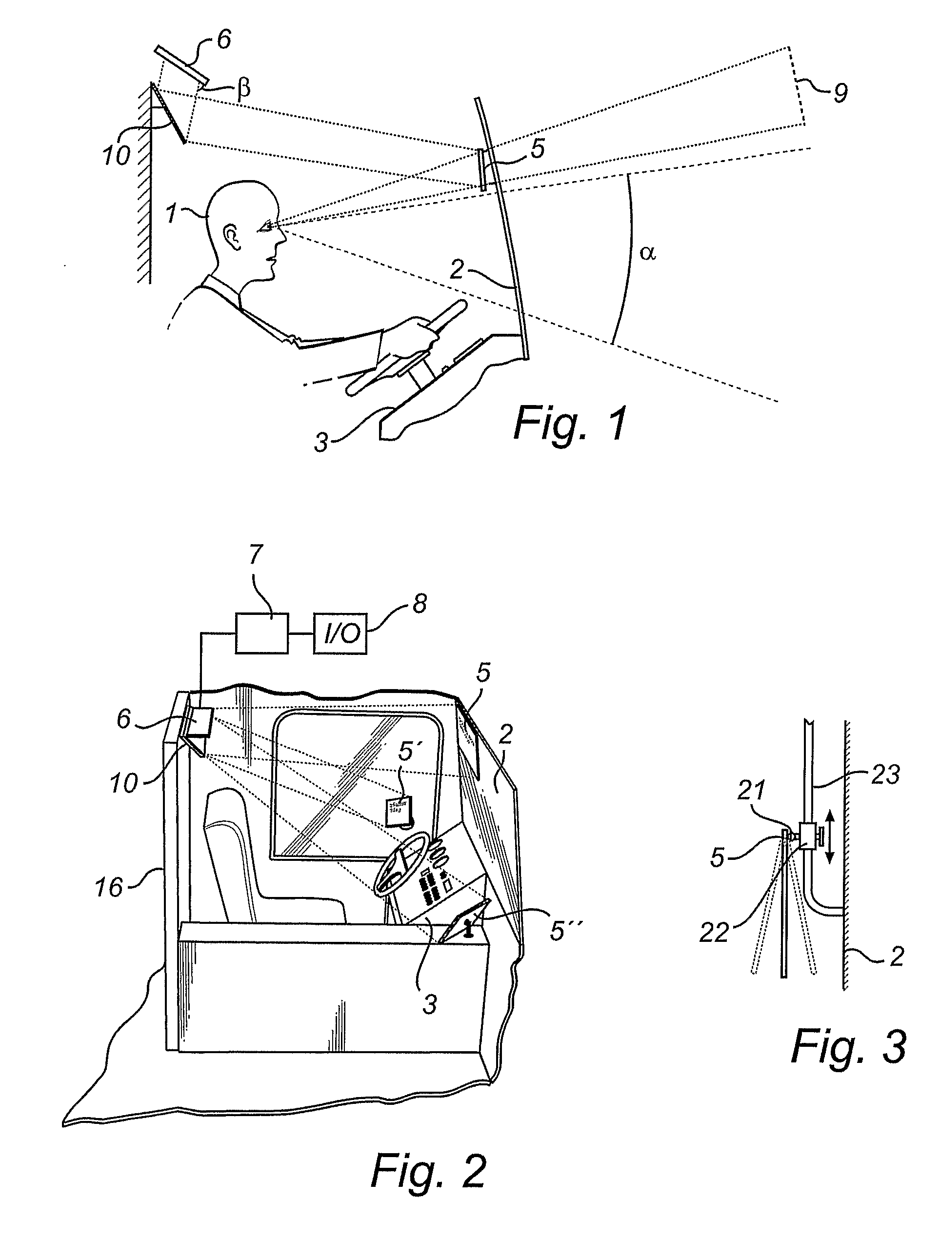 Device and System for Display of Information, and Vehicle Equipped with Such a System